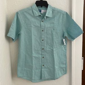 OLD NAVY Men’s Everyday Short Sleeve Button Down Shirt Size Small in Rainwater